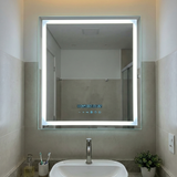 Espelho Quadrado com LED, Audio Bluetooth e Display Inteligente