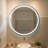 Espelho Redondo com LED, Audio Bluetooth e Display Inteligente